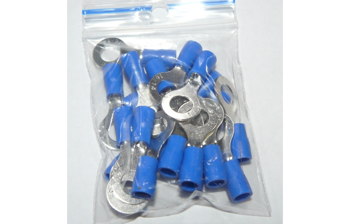 Buy this (20 of) Blue Insulated Ring Terminal Crimp Up To M6 (6mm
