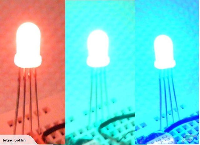 (10 of) RGB LED 5mm Common Cathode Misted/Diffuse