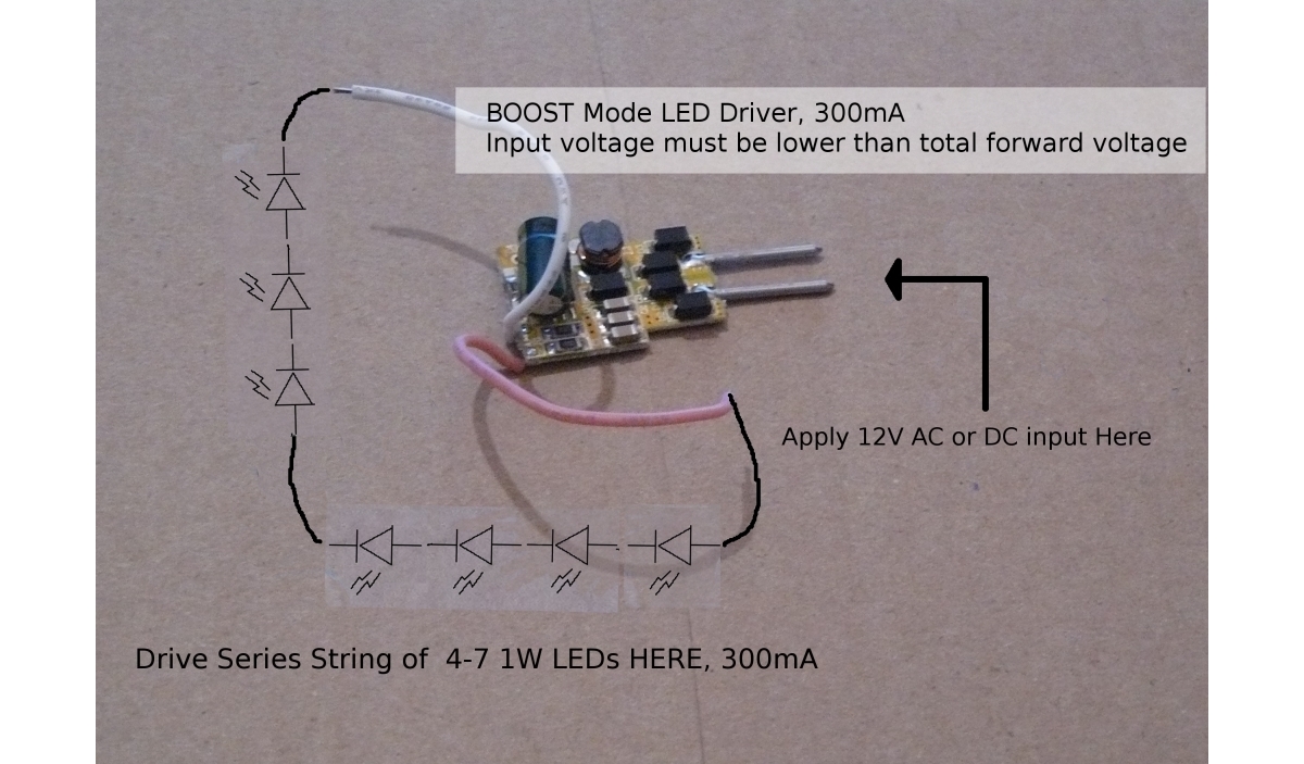 Buy this LED Driver, 47 1W LEDs, 12v Input (Boost) at our LED Drivers