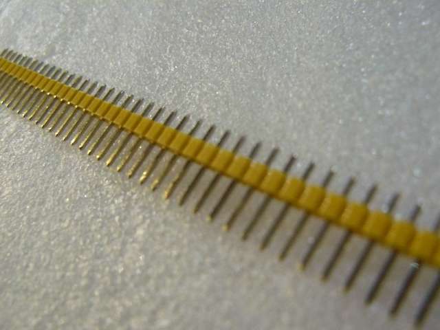 Male Straight (Vertical) Yellow PCB Headers Through Hole Stock Up Pack - 5 Pieces Per Pack