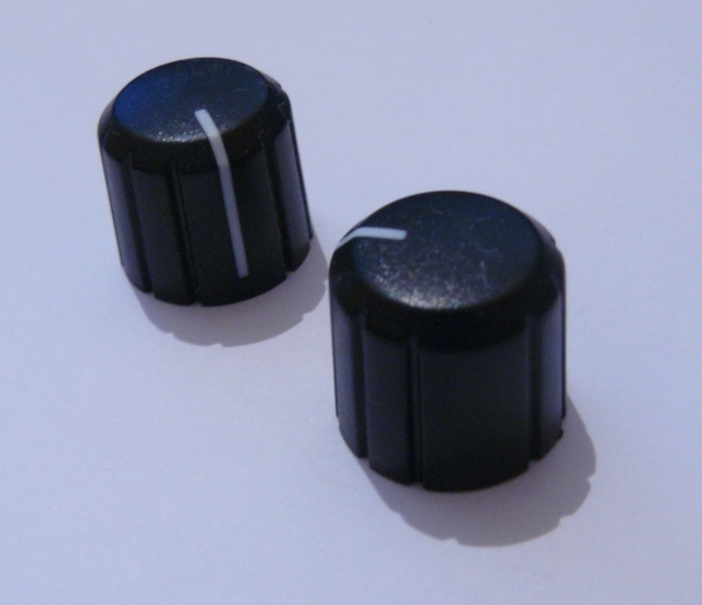 Buy this (2 of) Black with White Potentiometer Knob 15mm at our
